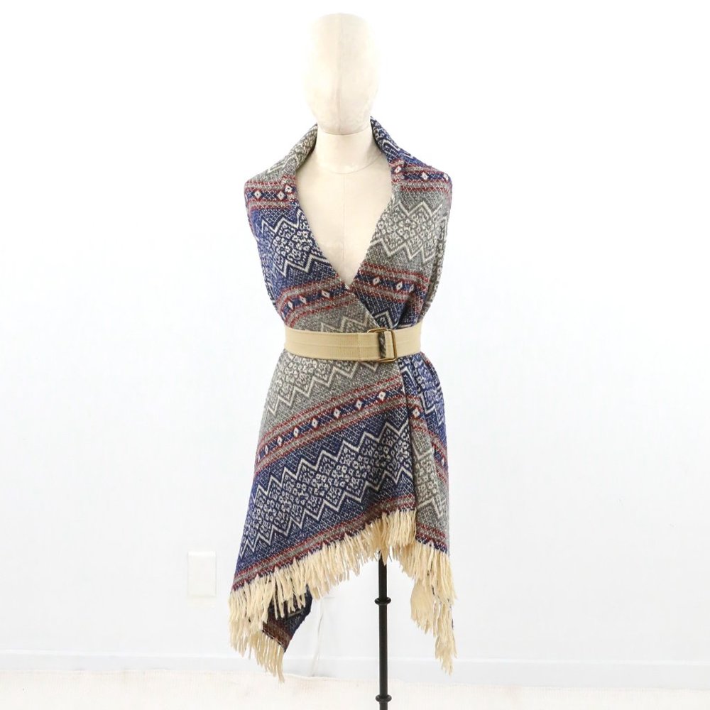 Vintage 100% Virgin Wool Southwestern Striped Blanket - Picture 7 of 12
